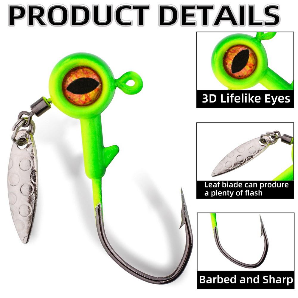 Anti-Snagging Soft Lead Head Jig Hook with Weight 1.75g-7g for Lure Fishing Ocean Beach Use