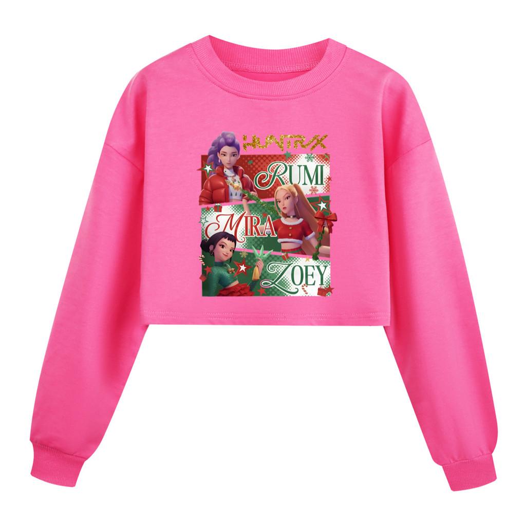 5181 Детский Рождественский Свитшот с Принтом Руми Зои Мира для Девочек, Повседневный, с Длинными Рукавами и Круглым Вырезом 170cm розы красного