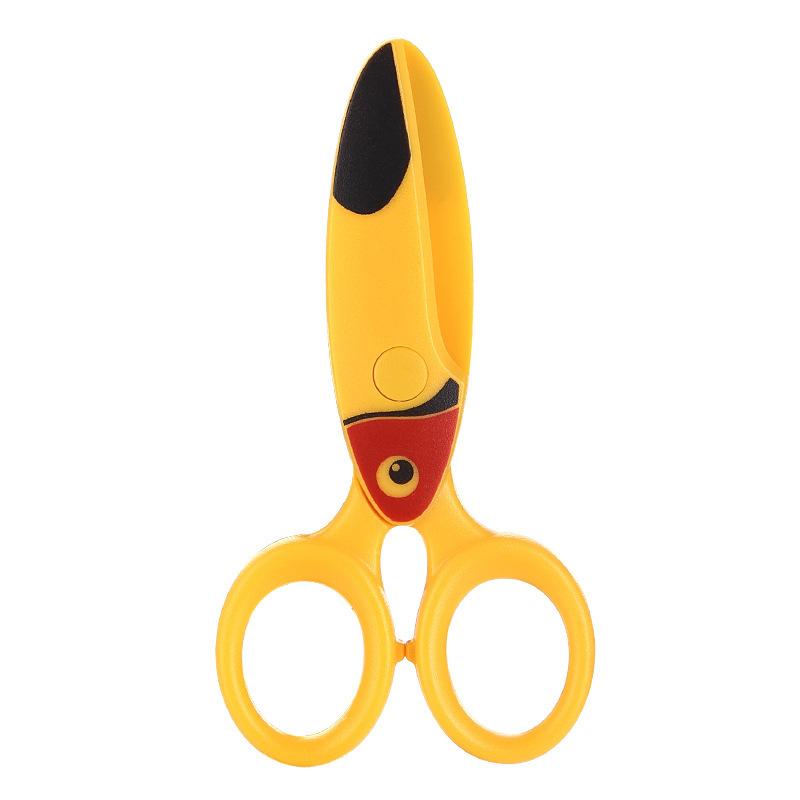 1Pc Cute Cartoon Animal Children's Plastic Scissors Safety Non-metal Blade Handmade Paper Cutter Kindergarten School Supplies