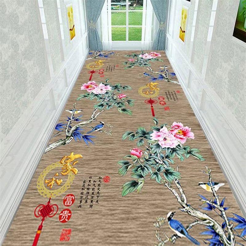 Vintage Chinese Print Corridor Long Rug Staircase Carpet Balcony Kitchen Mat Home Decoration Can Be Customized Carpet