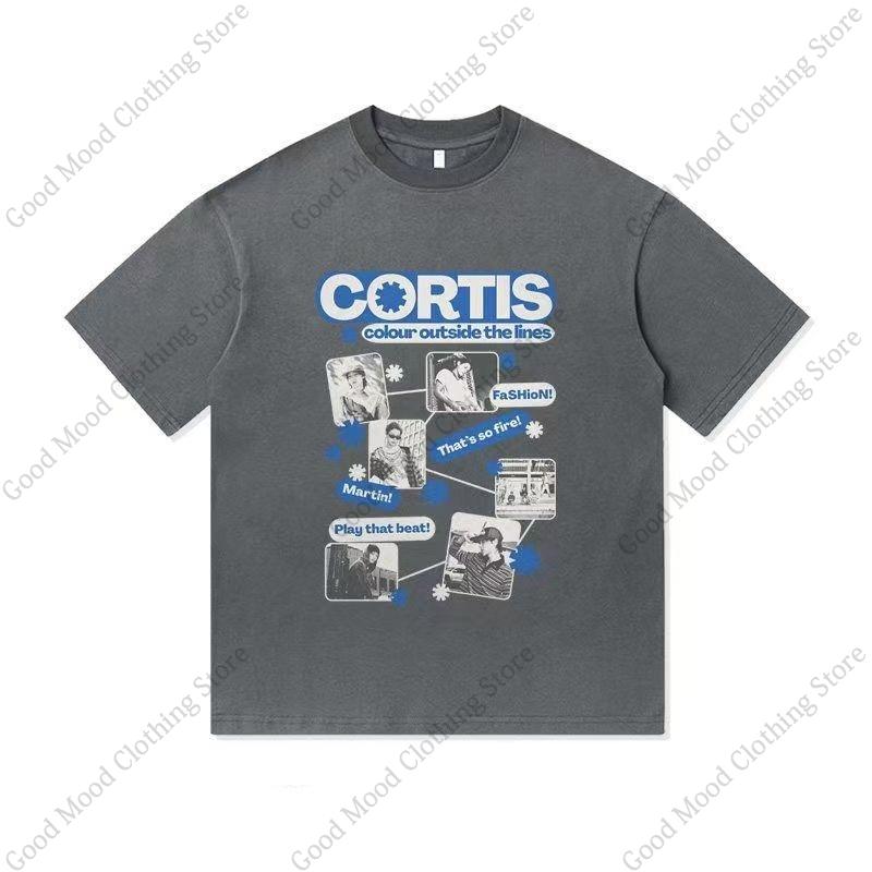 CORTIS Print T Shirt Fashion Street Hip Hop Retro JUHOON KEONHO SEONGHYEON Print Tshirt Kpop Fans Cotton Short Sleeve Tee Tops