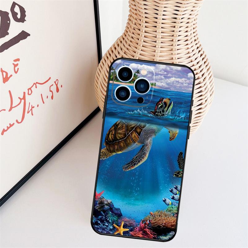 Ocean Sea Turtle Phone Case For iPhone 17 Pro Max 16 15 11 12 13 14 Pro Max Mini 15 16 Plus 16e 17 Air Cover