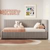 Upholstered Bed Sofa Bed 90*200 Multifunctional Bed with 2 Large Storage Drawers and Slatted Frame Skin-friendly Velvet Fabric Grey