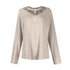 Women's Fashion Solid Color Lace Splicing Casual Hollowed Out Long-sleeved T-shirt