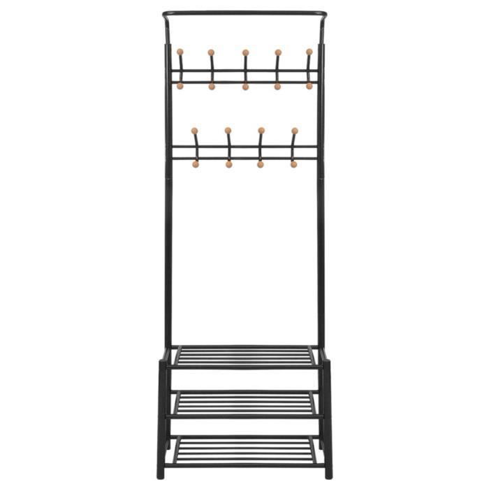 Porte-manteau - vidaXL - 68x32x182,5cm - Noir - Rangement chaussures - Design contemporain