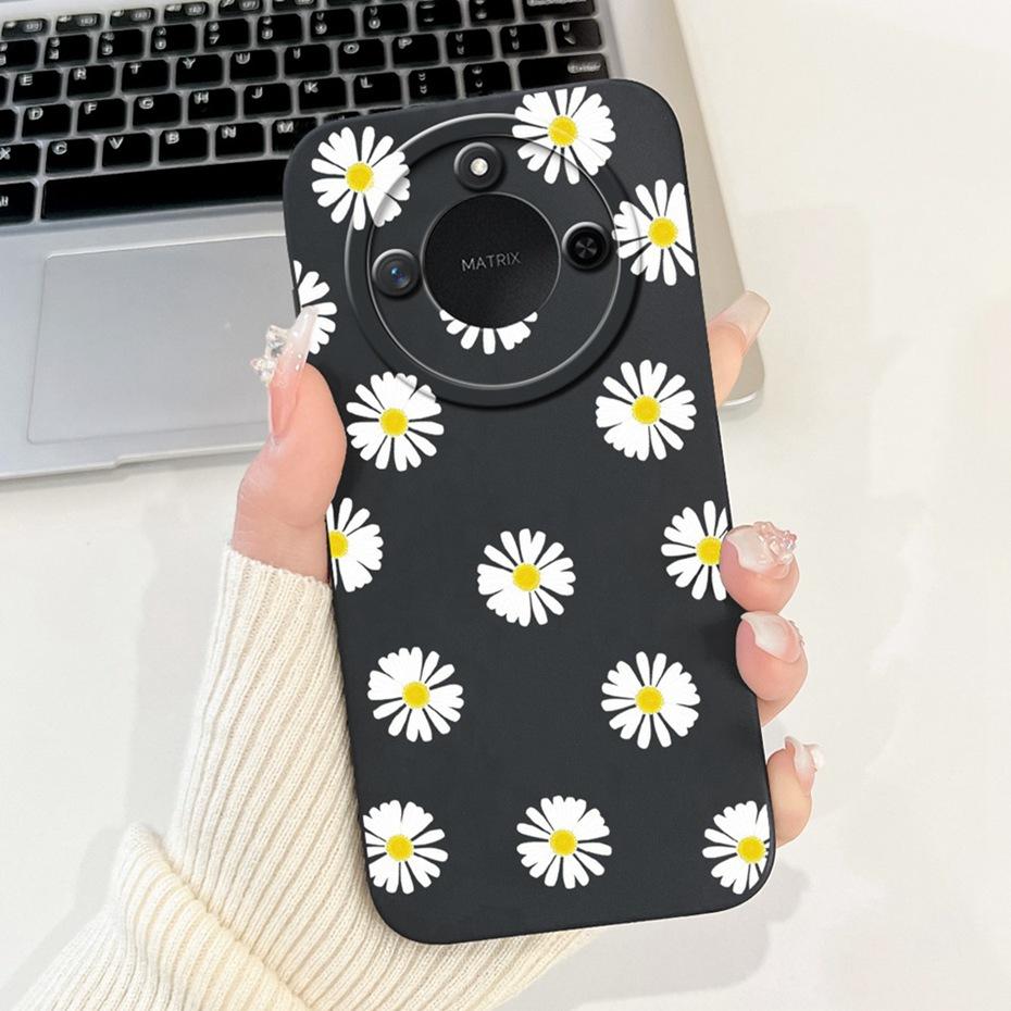 Phone Case For Honor X9c Smart 5G Pretty Girl Flower Printed Soft Silicone Back Cover For Honor X9C X9cSmart Cases Bumpers