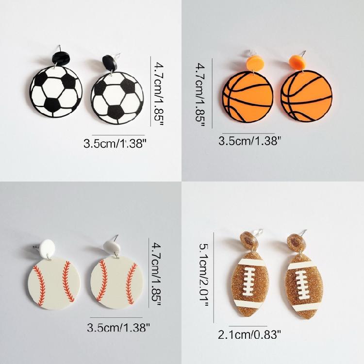Baseball Rugby Dangle Drop Earrings Football Jewelry Gift for Women Men Ornament