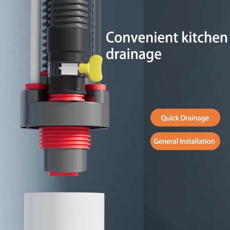 Kitchen Sink Integrated Three-way Drainage Pipe Anti-odor Sealing Plug Water Purifier Anti-odor Diverter