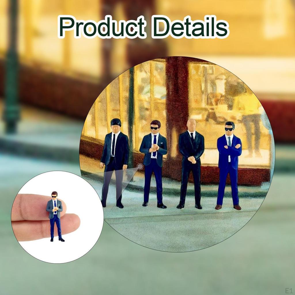 4x Miniature People Figurines Figures 1:64 Scale Scenes Painted Mini Models