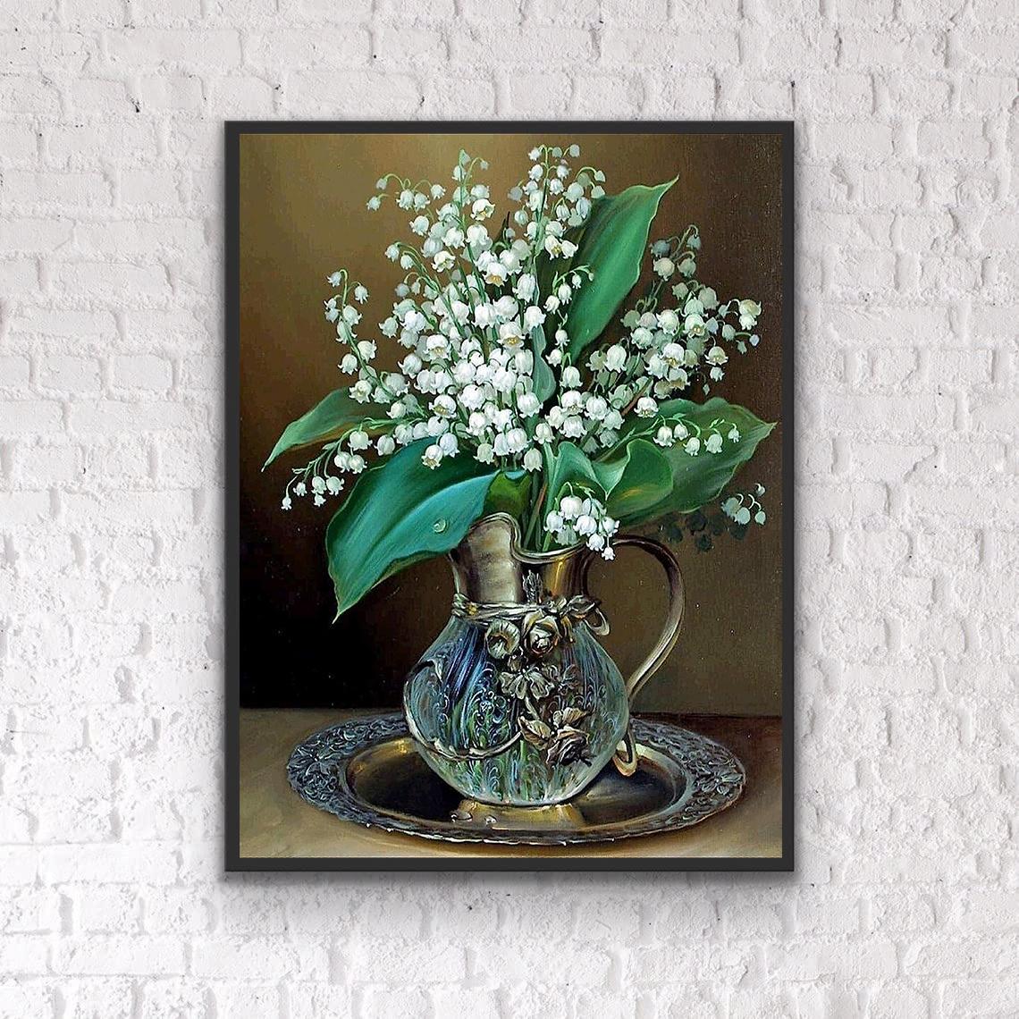 

DIY алмазная живопись букет ваза набор для вышивки крестом мозаика искусство алмазная живопись полный круг/квадратный алмаз украшение дома