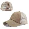 Women Ripped Anti UV Mesh Ponytail Hat Adjustable Breathable Sports Baseball Cap