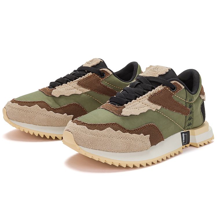 Kappa Retro Deconstructed Casual Low-Top Running Shoes Unisex sneakers Green Brown Black K0CZ5MM06-3994