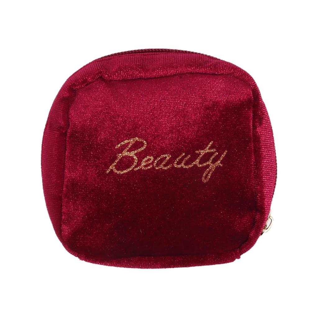 Embroidered Letter Cosmetic Bag Women Small Lipstick Earphone Sanitary Napkin Storage Organizer Case Toiletry Makeup Bags