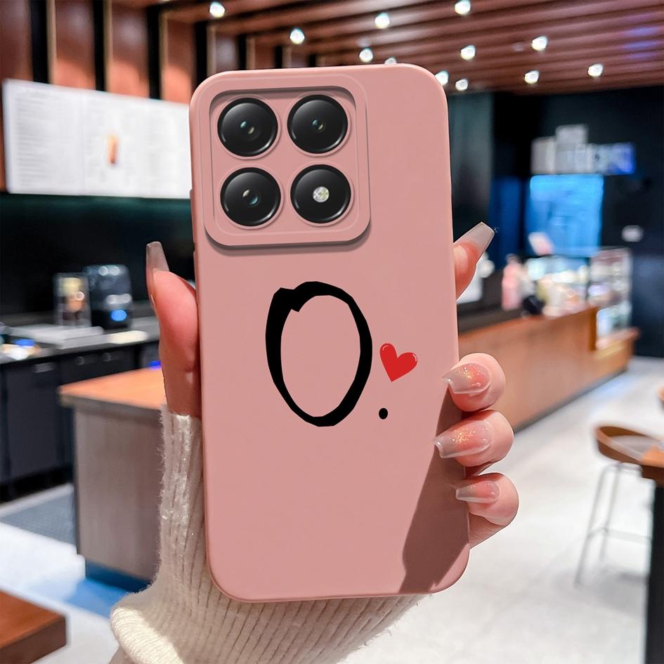 Custodia Per Xiaomi 14T 14 15 12 12S 12T 12X Pro Ultra Lite Cover Posteriore Carina Cuore d'Amore Modello Lettera Silicone Morbido Anti Caduta Protettiva Per Xiaomi Capa