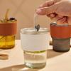Hayu Bamboo Joint Glass Cup with Straw 400ml