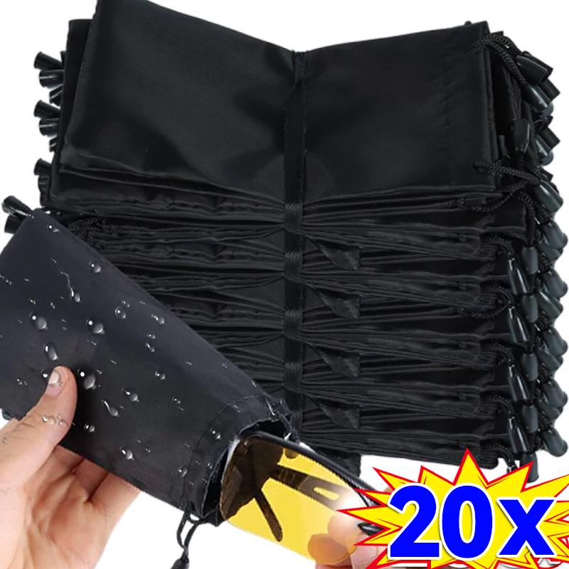 1/100pcs Portable Soft Cloth Waterproof Sunglasses Bag Microfiber Dust Storage Pouch Glasses Carry Bag Eyewear Case Container