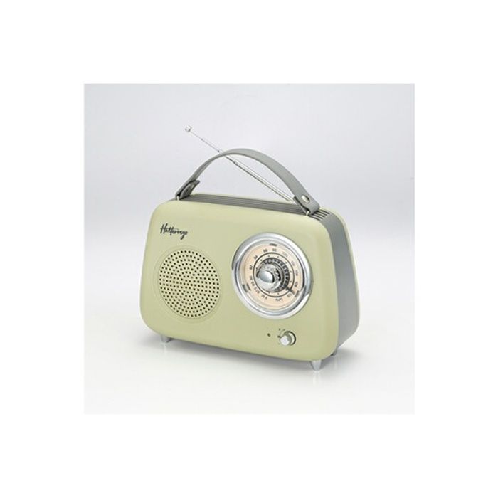 Radio halterrego enceinte radio retro rms 5w, bluetooth, radio fm, lecteur usb, aux in, batterie rechargeable, vert olive