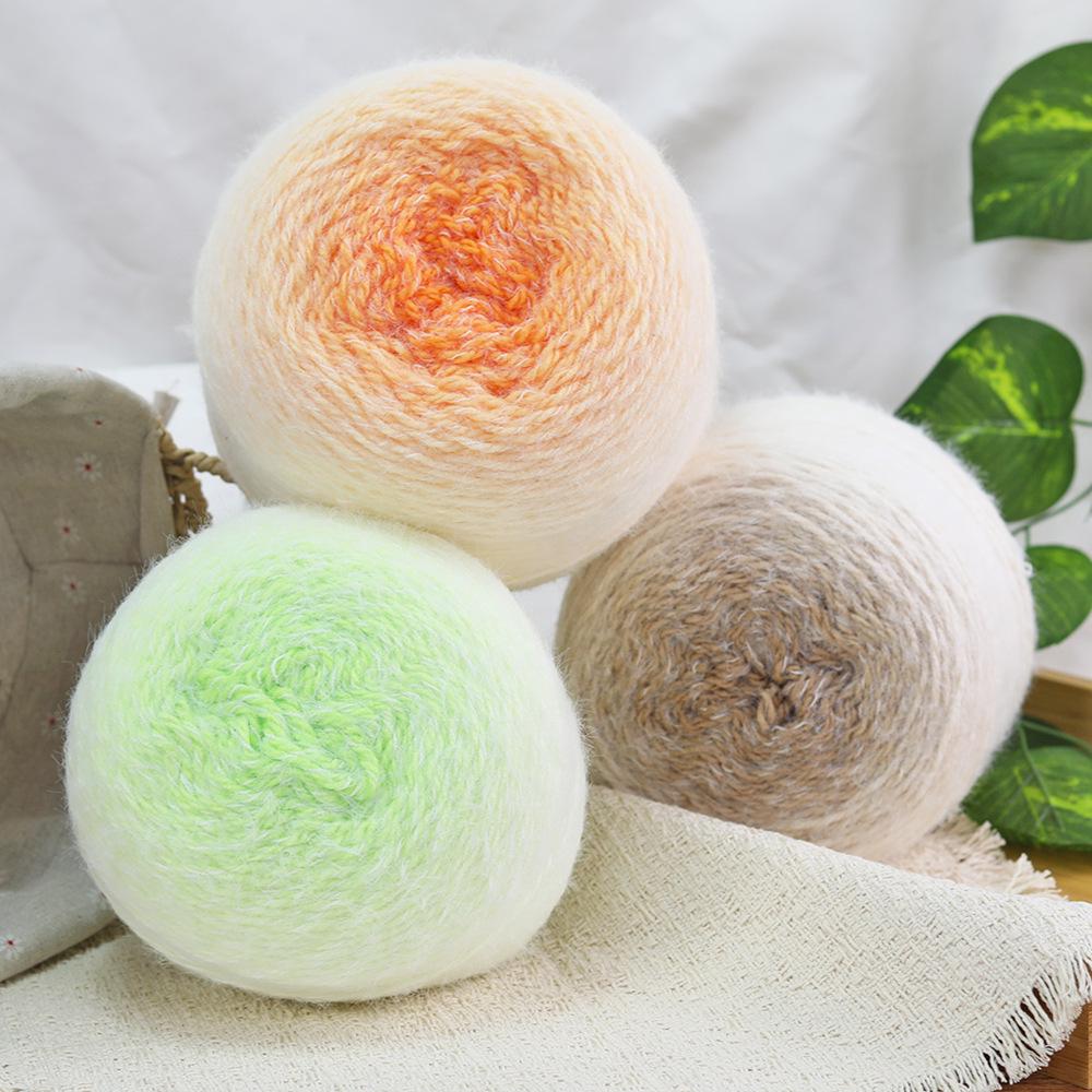 Gradient Long Pile Yarn Cake for Hand-knitting: Scarf, Clothing, Bouquets, and Seven-Star Blanket Materials