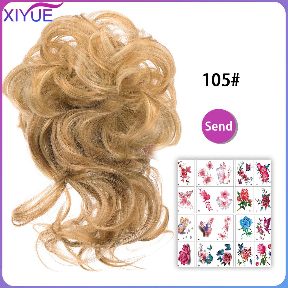 Kudrnaté donutové drdolové příčesky Syntetické ombre elastické updo drdoly Nadýchané rozcuchané rozcuchané drdoly do vlasů pro ženy sponky do vlasů hnědé