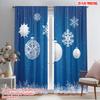2pcs,2D Plane Printing Curtains&Window Treatment White Snowflake Polyester Fabric (without Rod) Decorations Inside Ldeal for