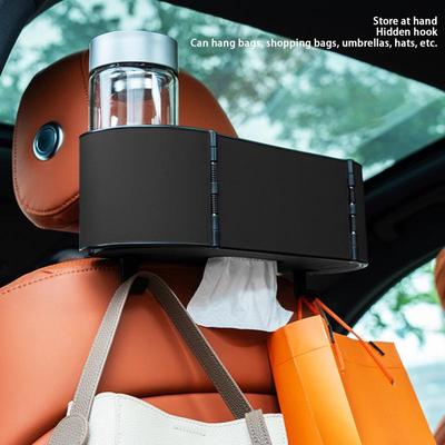 Car Seat Back Storage Box Backseat Tissue Box Car Backseat Organizer Storage Box Auto Interior Accessories Drink Cup Tissue