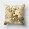 4PCS Christmas Decorative Pillow Cover Reindeer Snowman Cushion Case Sofa Living Room Throw Pillow Sham