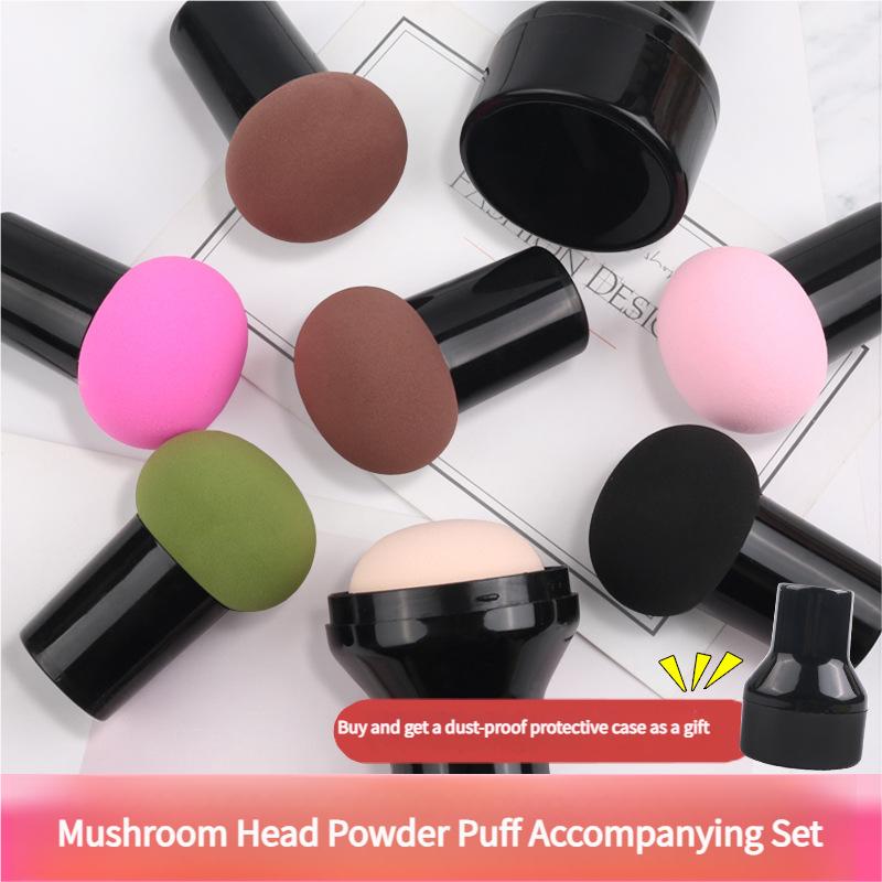 

Cute Makeup Sponge Face Mushroom Head Powder Foundation Puff Comfortable Hygiene Cosmetic Puff 1pc чорний