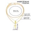 Salircon 3Pcs/Set Fashion Creative Gold Color Jesus Cross Pendant Necklace Men Hip Hop Twisted Adjustable Clavicle Chain Jewelry