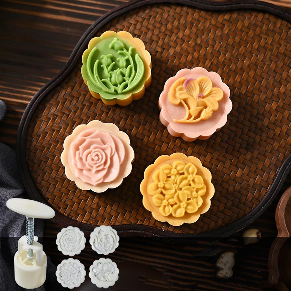 Plastic Mooncake Mold 50g Pastries Dessert Mold Hand Pressed Mould  Chocolate Dessert