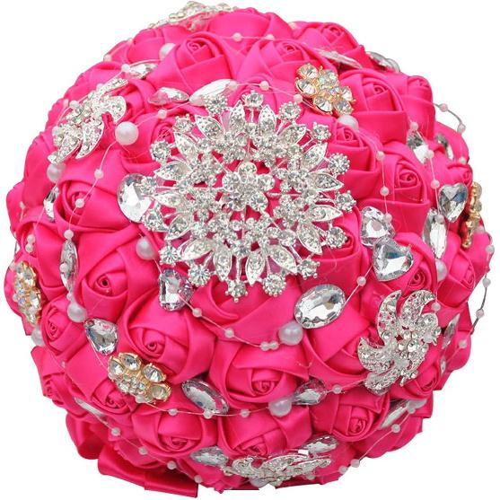 

Свадебные букеты для свадьбы, Свадебный букет невесты из роз с жемчужной лентой с бриллиантами, Признание в День святого Валентина (Красная роза) слоновая кость