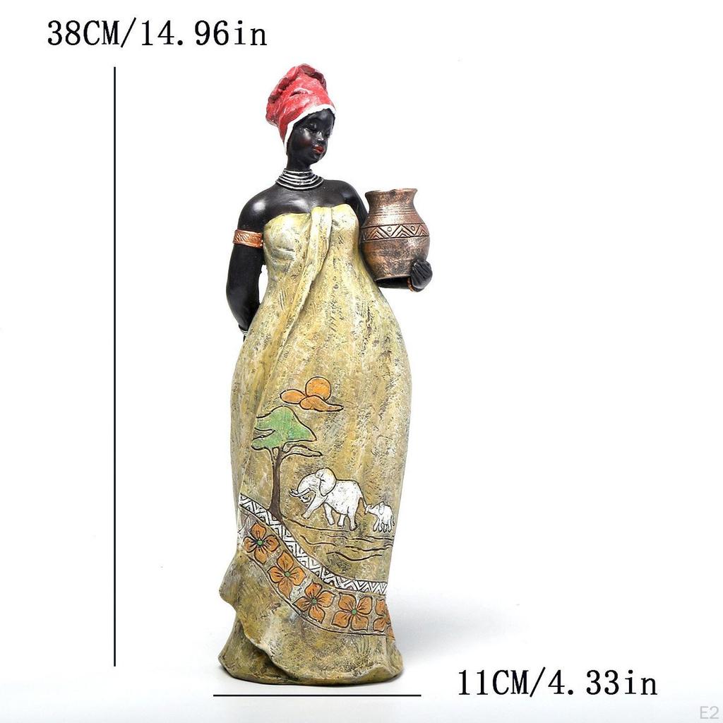 African Woman Statue As A Unique Gift Ornament in Resin
