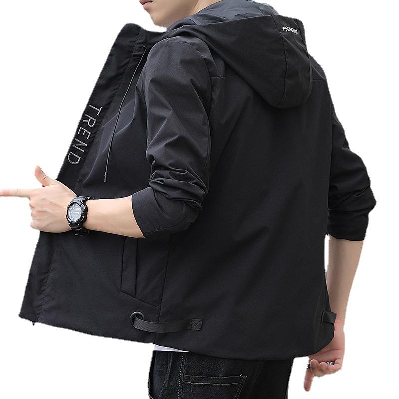 2025 Men's Casual Hooded Jacket - Spring/Autumn Fashion, Lightweight, Loose Fit, Sports Cardigan