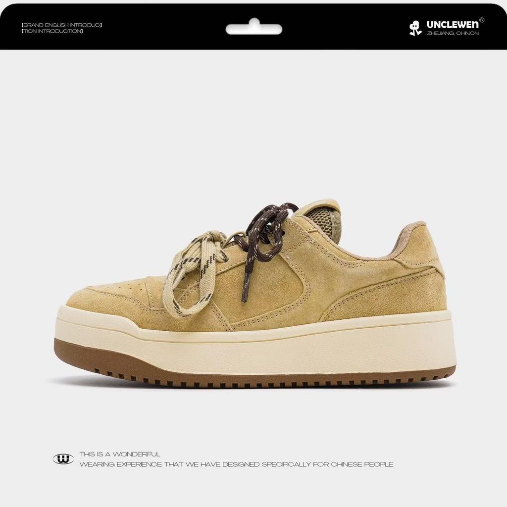 Platform white shoes 2025 spring new lace-up heightening casual sports shoes fashion versatile board shoes