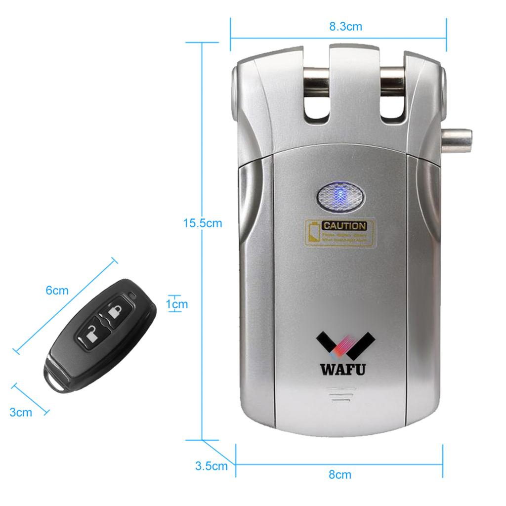 WF 018 Wireless Remote Control Lock Security Invisible Keyless Door Entry Intelligent Lock Zinc Alloy Metal with 4