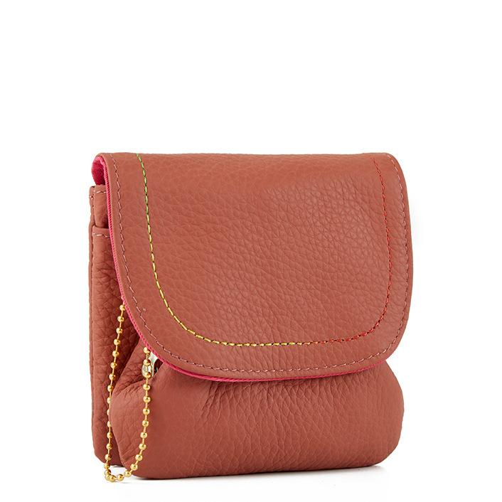 

Top Layer Cowhide Coin Purse, Portable Coin Cute and Simple, Push-button Wallet, Fashionable Headphones