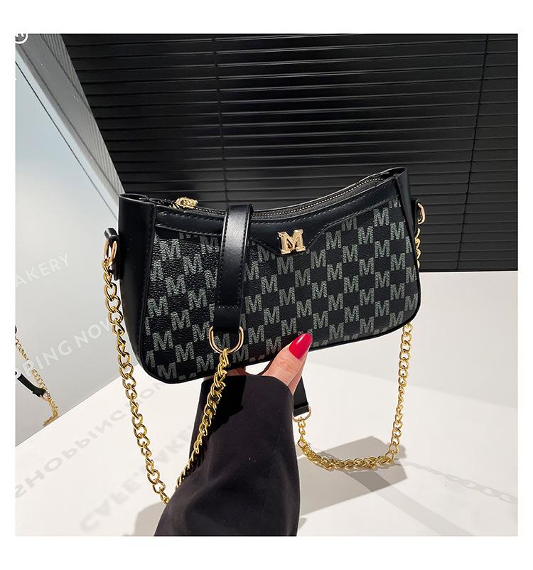 

Женская сумка 2025 новая ретро-тенденция женская сумка модная атмосфера женская сумка плечевая портативная сумка-подмышка дизайн премиум-класса чёрный