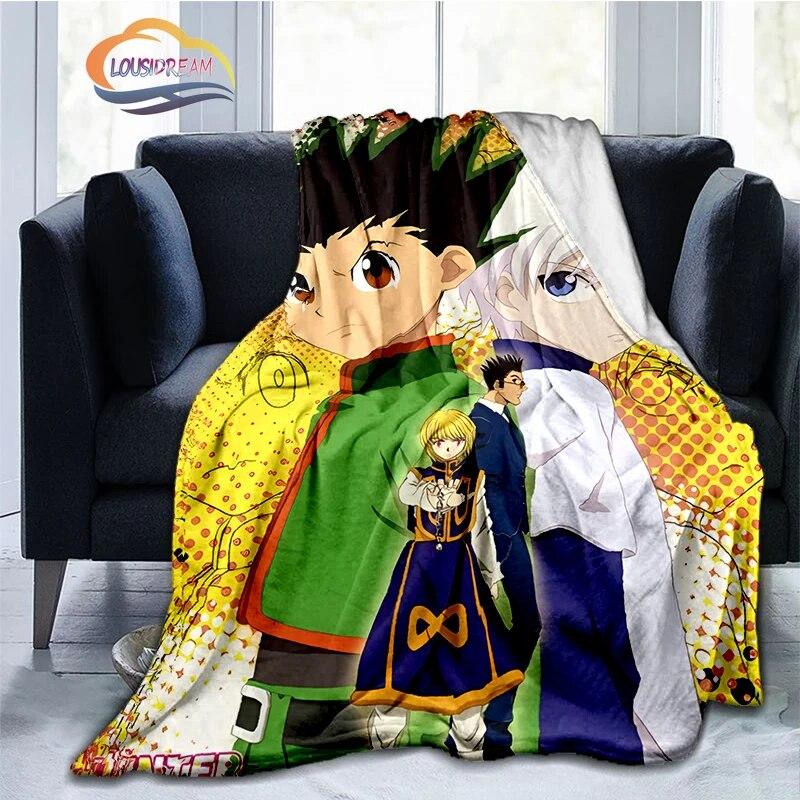 Trendy Japanese Anime Hunter x  Flannel Blanket3D Printed Coverlet Travel Camping for Adults and children Cashmere blanket