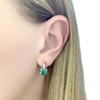 Silver Earrings with Natural Emerald 3.917ct, Cubic Zirkonia (2090694)
