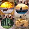 Animal Deer Dusk Forest Print Pattern Circular Carpet Home Living Room Bedroom Bathroom Floor Decoration Carpet