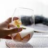 Gold-Plated Iridescent Egg-Shaped Glass Cup for Water or Juice