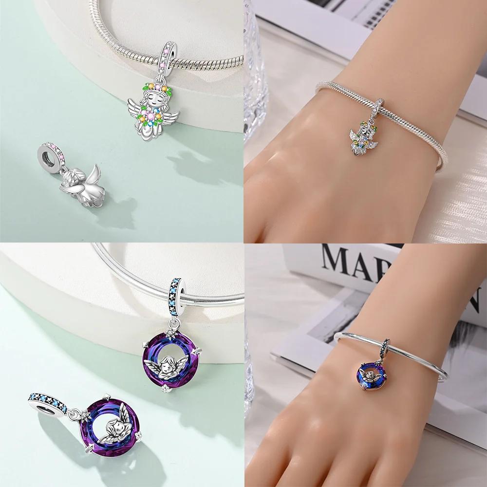 Decorative Charms Plata Originales Pearl Angel Beads For Charms Copper Chic Bracelet Beads Jewellery Making Women'S Gift
