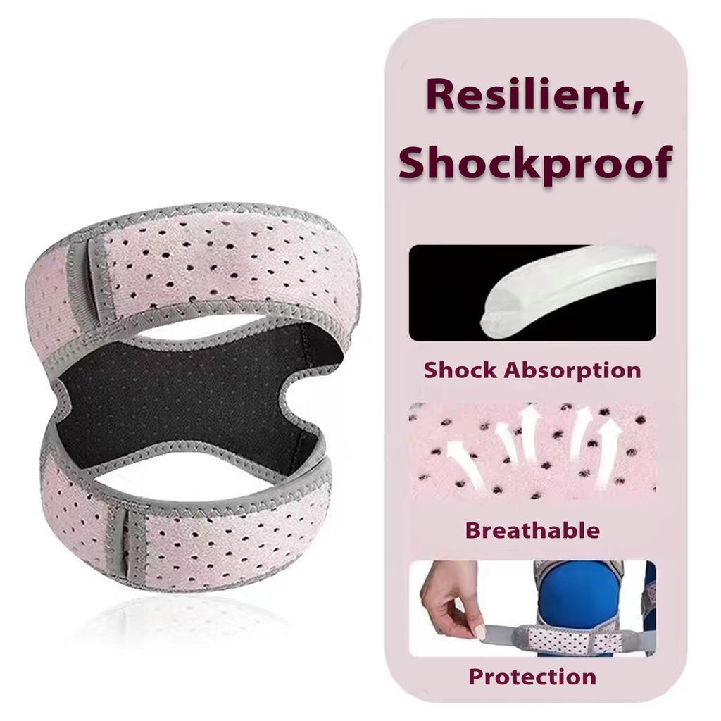 1 Pair Patella Tendon Support Sports Knee Guard Joint Protector for Men Women Running Tennis Pink