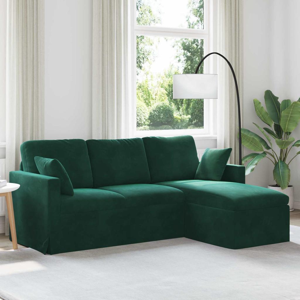 Sofa Dark Green 198 x 134 x 80 cm Velvet