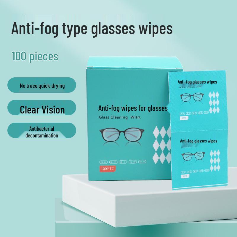 

Салфетки для очистки линз против запотевания: Не оставляющие разводов, быстросохнущие для очков и камеры, 100 штук 50 pieces per box