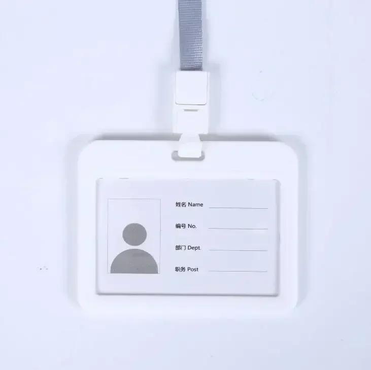 Colorful Waterproof Card Holder Employee ID Case with Lanyard Double Side Simple Bus Case Badge Holder Credit Card Sleeve Purse