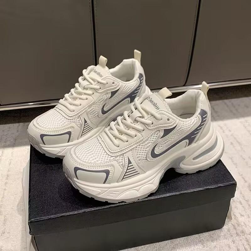 Popular mesh breathable thick-soled dad shoes women's 2025 new spring leisure sports women's shoes show small running shoes