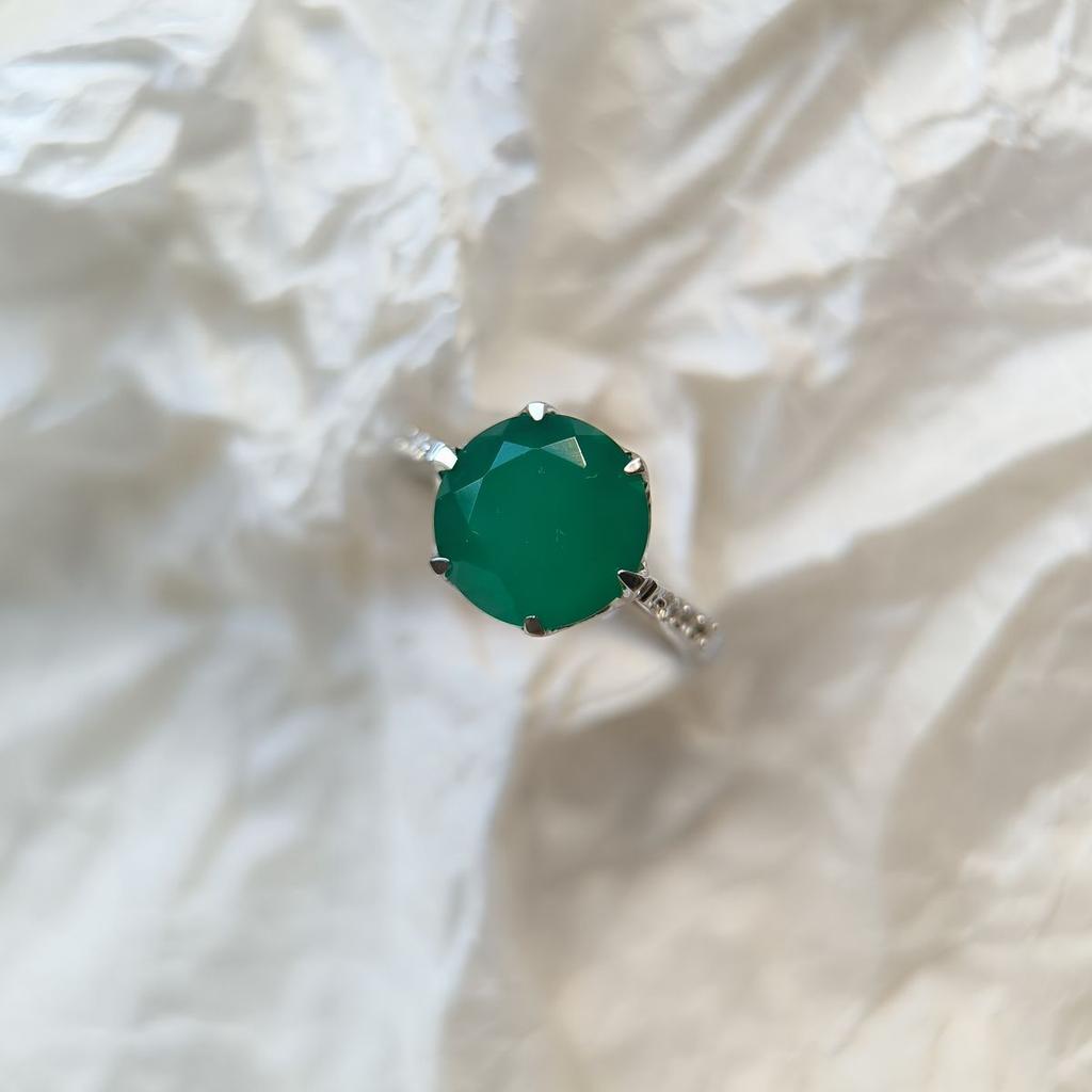 Bague en argent avec agate naturelle 3,664 ct, poids de l'article 3,55 g (2189732)