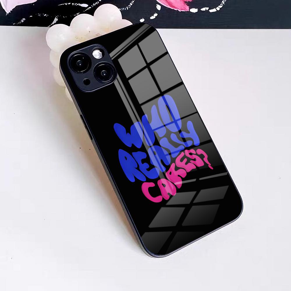 Who Really Cares Phone Case For IPhone 17 Pro Max 16 15 14 Pro Max 13 11 X Xs Xr 8 7Plus Glass Cover