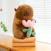Tortoise Plush Capybara Stuffed Animal Travelfriendly With 2in1 Pillow Blanket