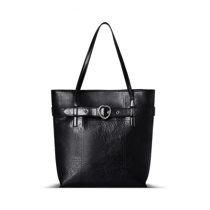 

Popular High-end Women s Solid Color Bag Large Capacity Shoulder Fashionable Versatile Handbag Trend 31x13x35cm чёрный